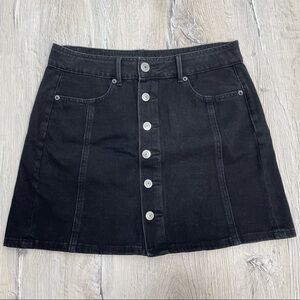 American Eagle Black Jean Mini Skirt Sz 4